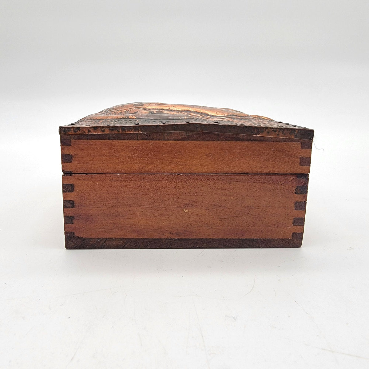 Vintage Hammered Copper Repousse Squirrel Wood Box