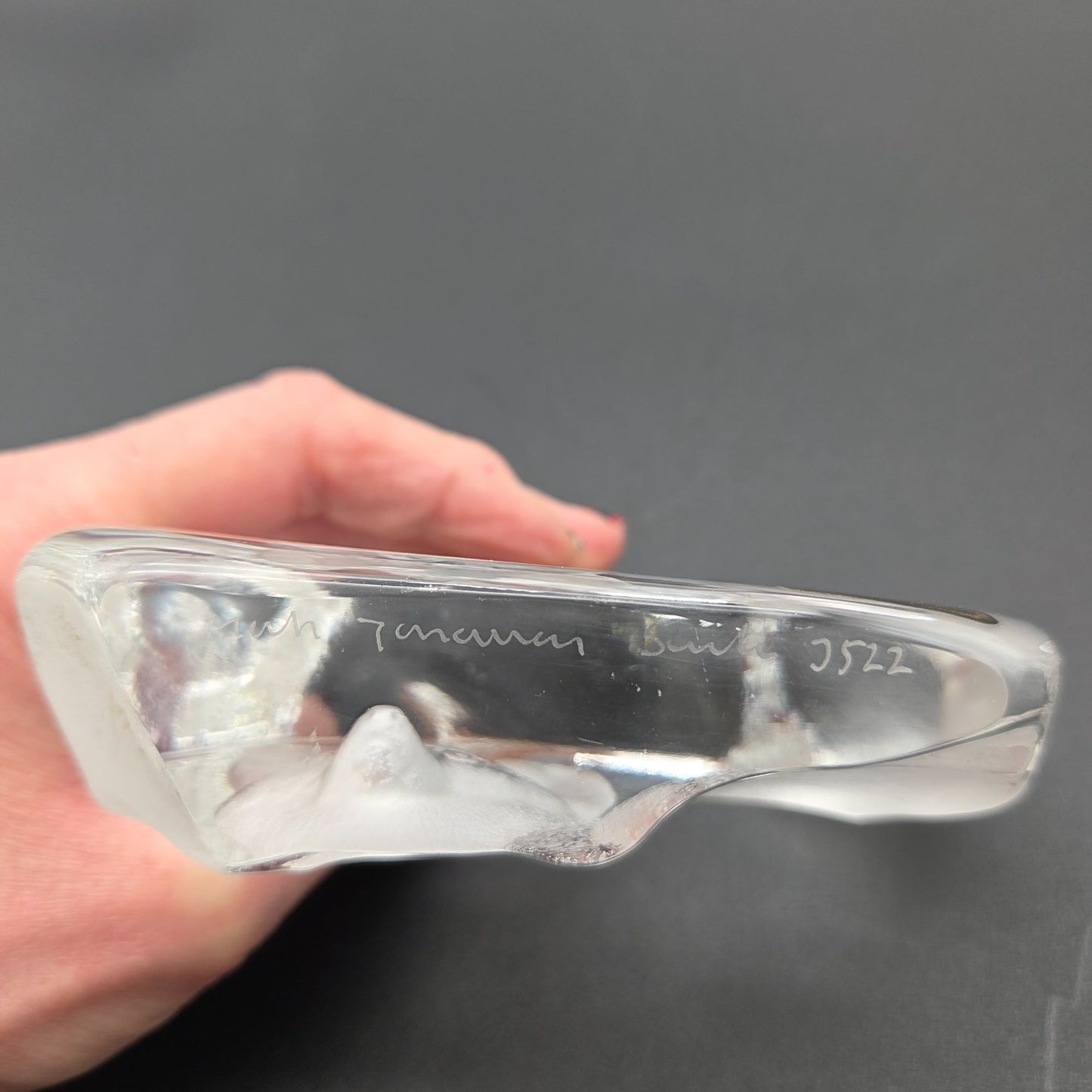 Mats Jonasson Signed Lead Crystal Fox Paperweight