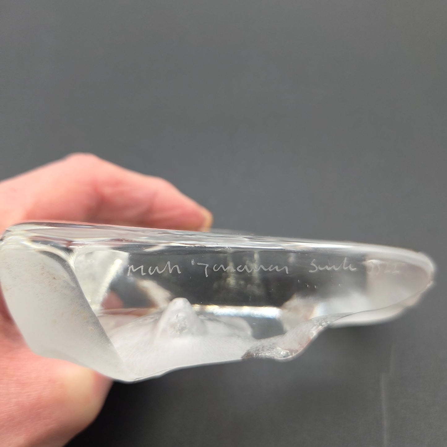Mats Jonasson Signed Lead Crystal Fox Paperweight
