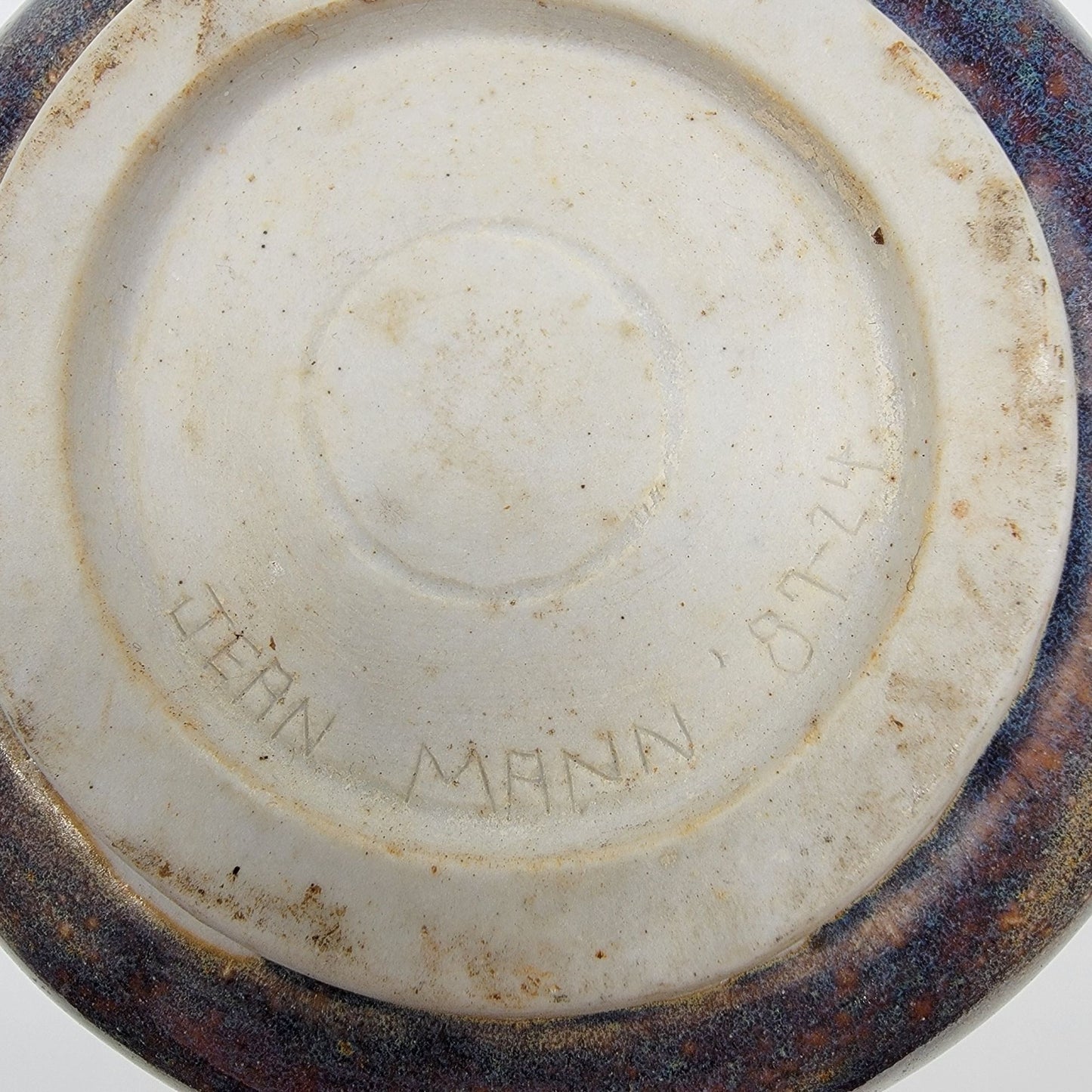 Vintage Jean Mann Signed Art Pottery Vase