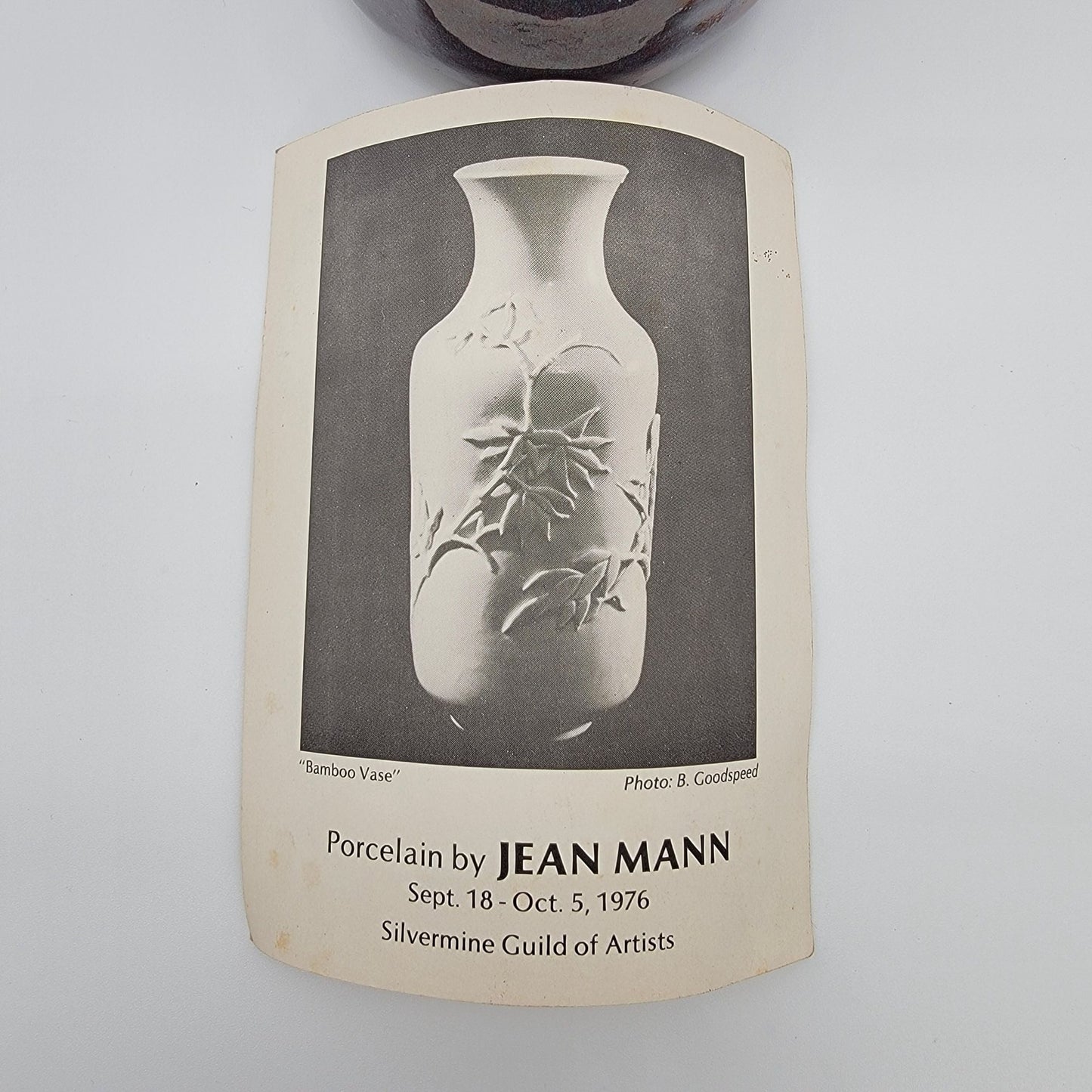 Vintage Jean Mann Signed Art Pottery Vase