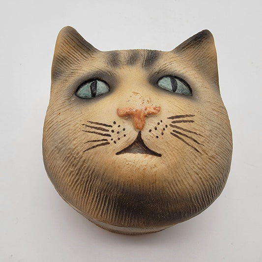Vintage Panda by Pintar Cat Head Porcelain Trinket Box