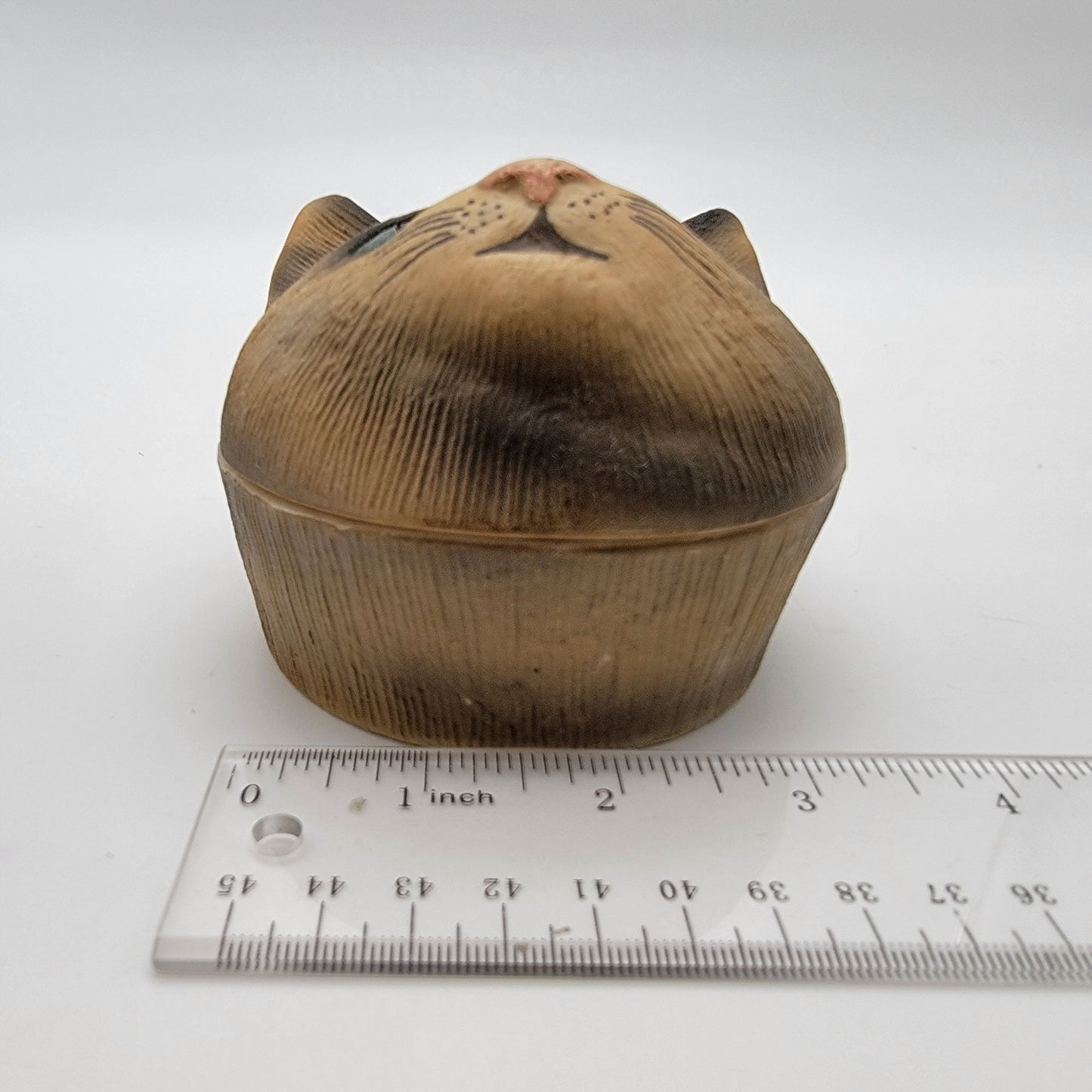 Vintage Panda by Pintar Cat Head Porcelain Trinket Box