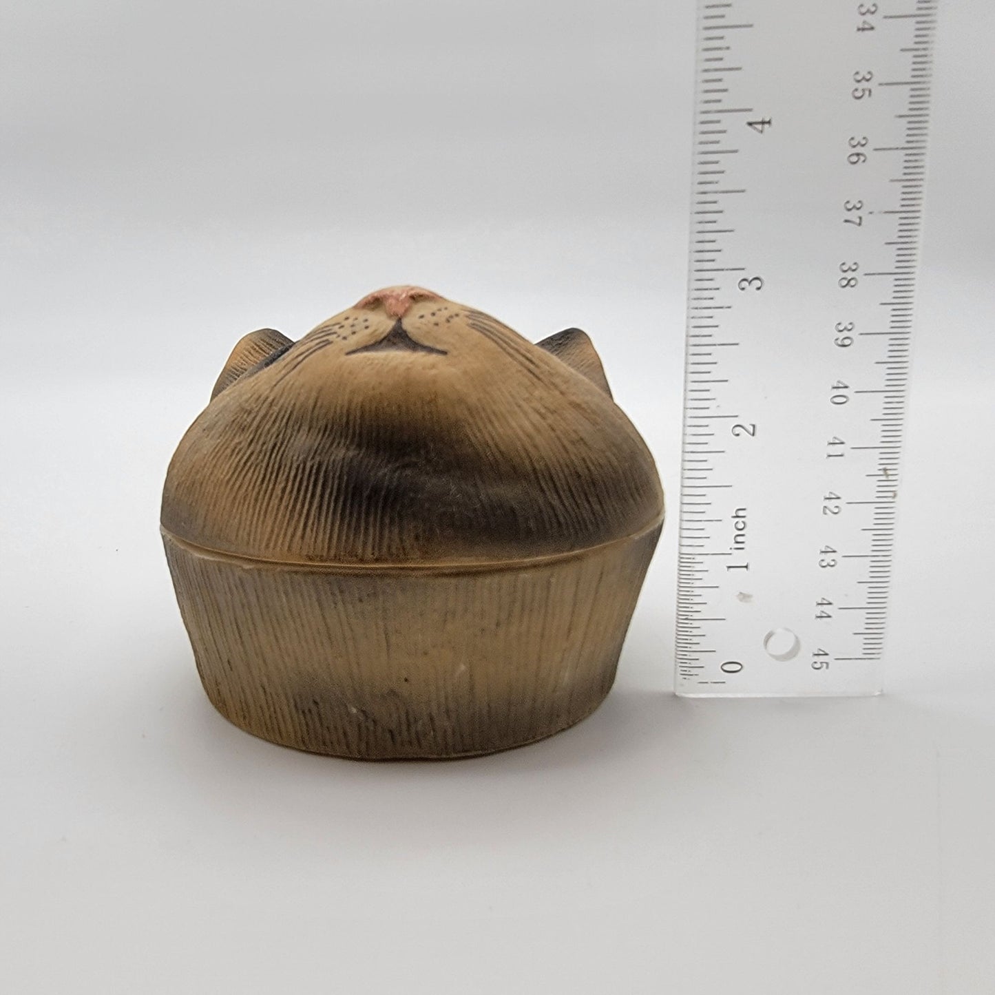Vintage Panda by Pintar Cat Head Porcelain Trinket Box