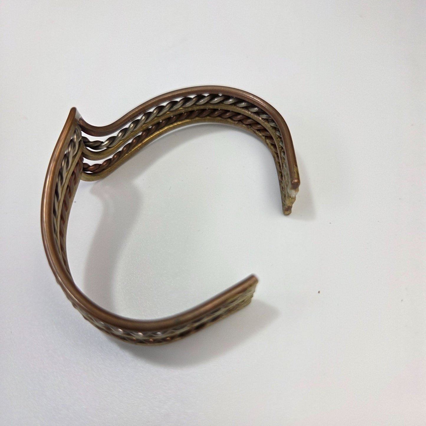 Vintage Taxco Mixed Metal Wavy Cuff Bracelet