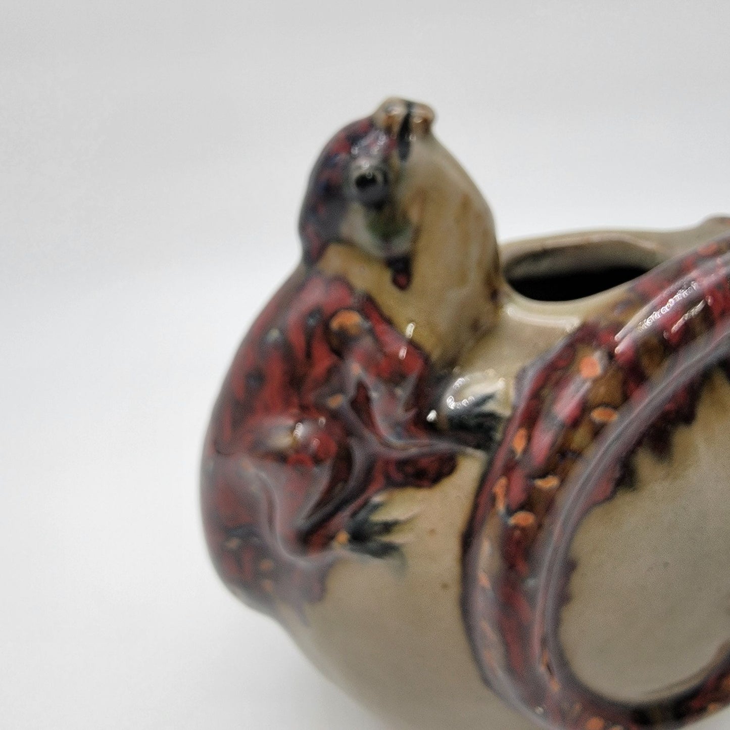 Jorge Wilmot Tonala Pottery Double Iguana Vase