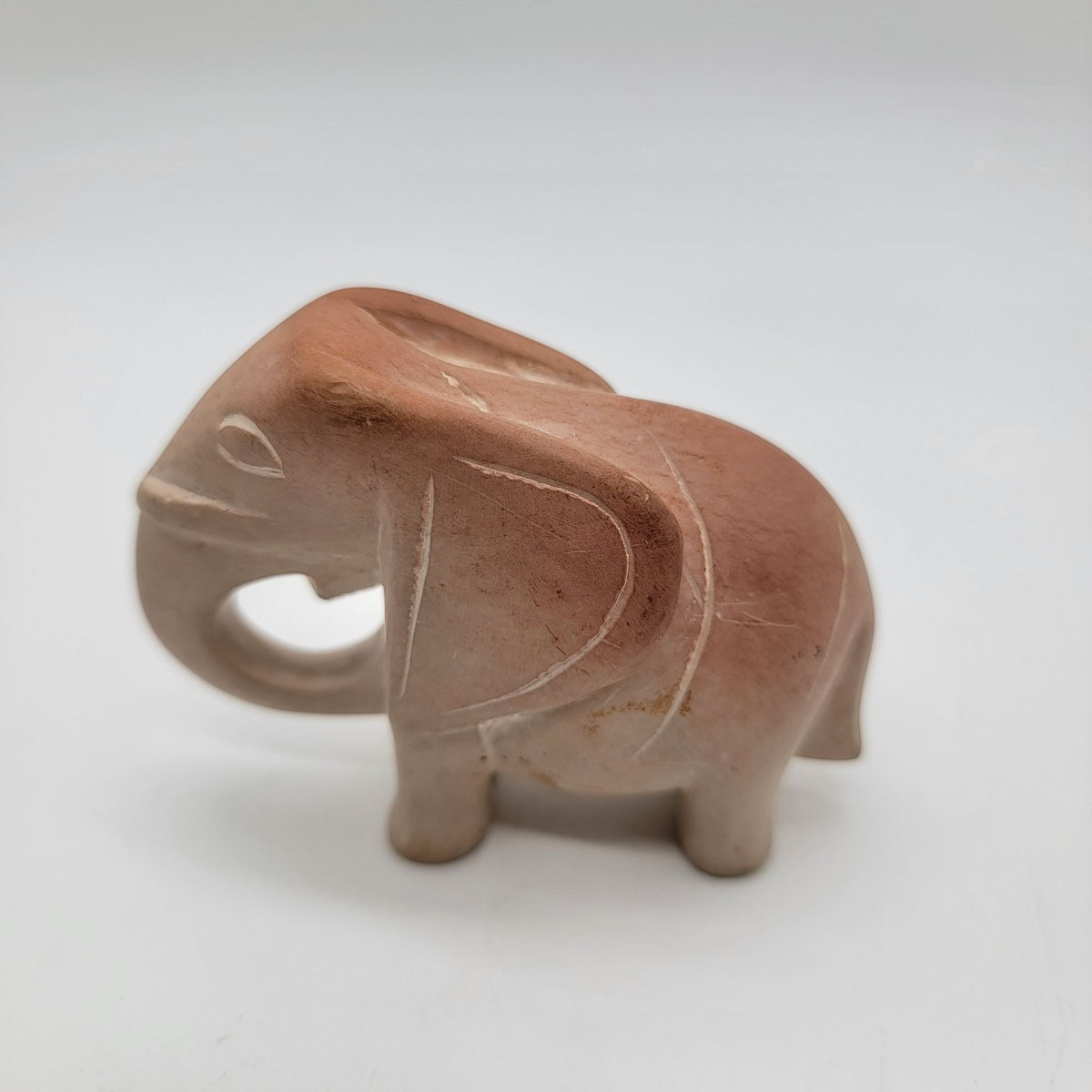 Vintage Carved Soapstone Elephant Figurine