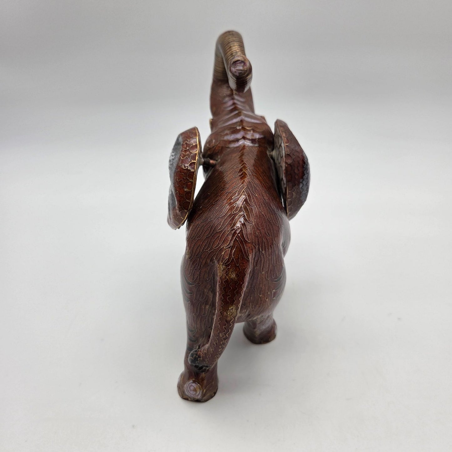 Vintage Cloisonne Elephant Figurine Trunk Up