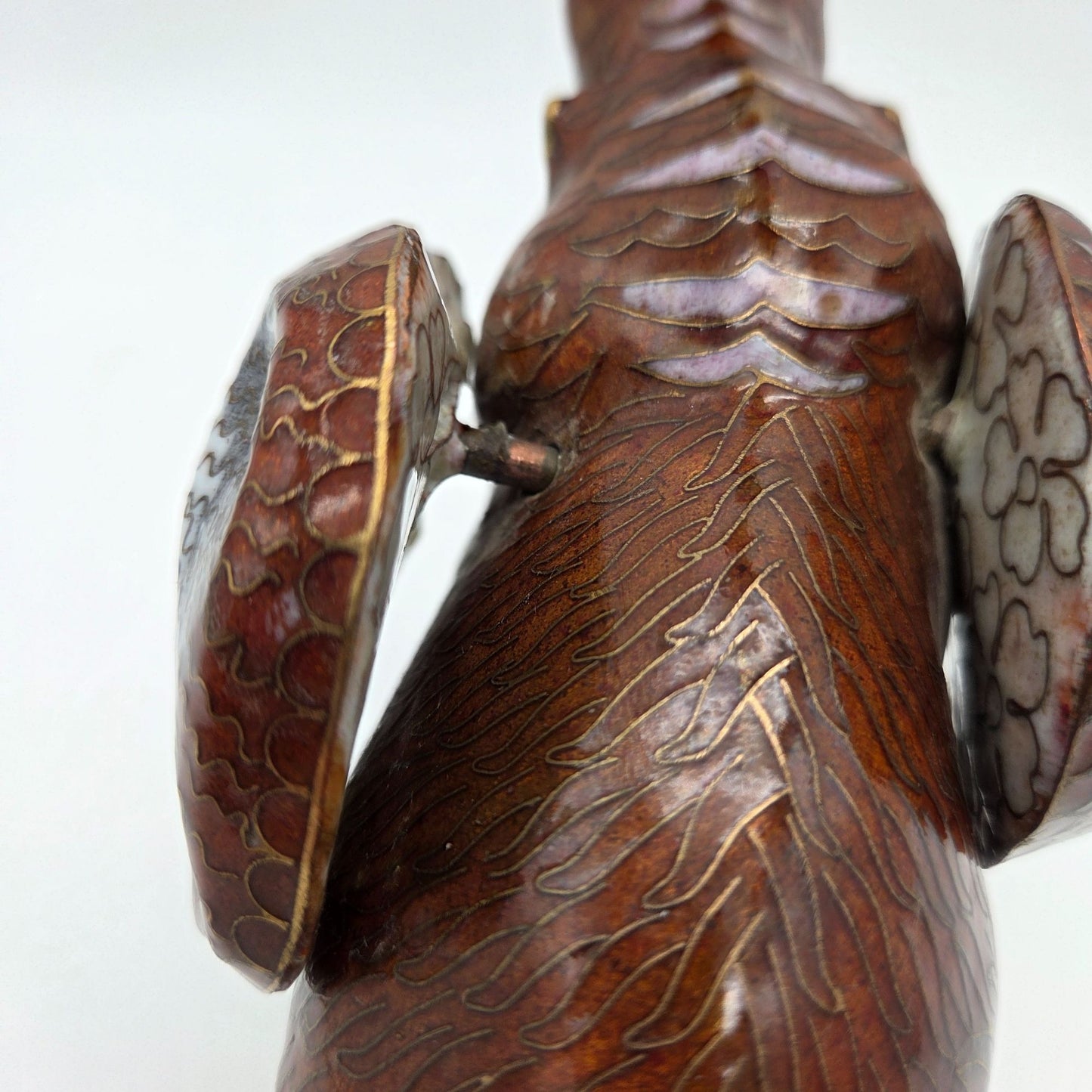 Vintage Cloisonne Elephant Figurine Trunk Up