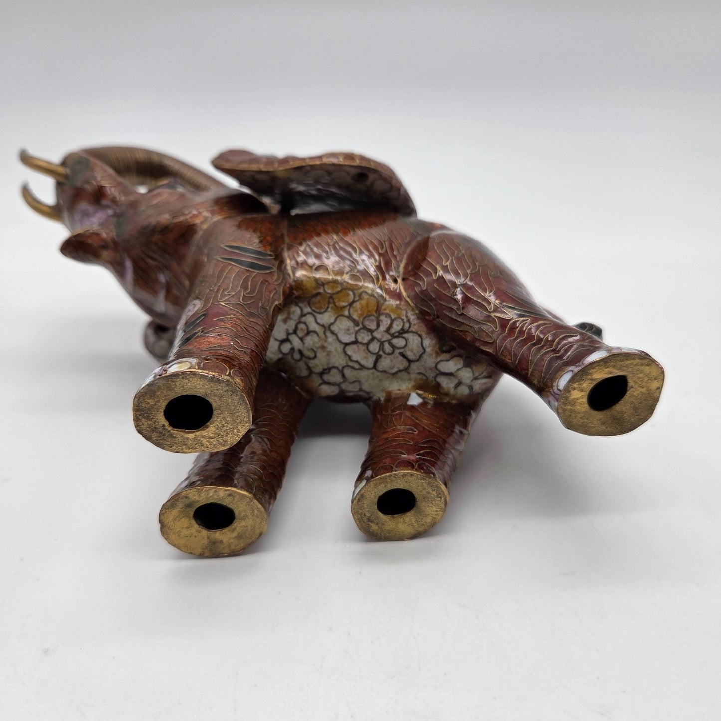 Vintage Cloisonne Elephant Figurine Trunk Up