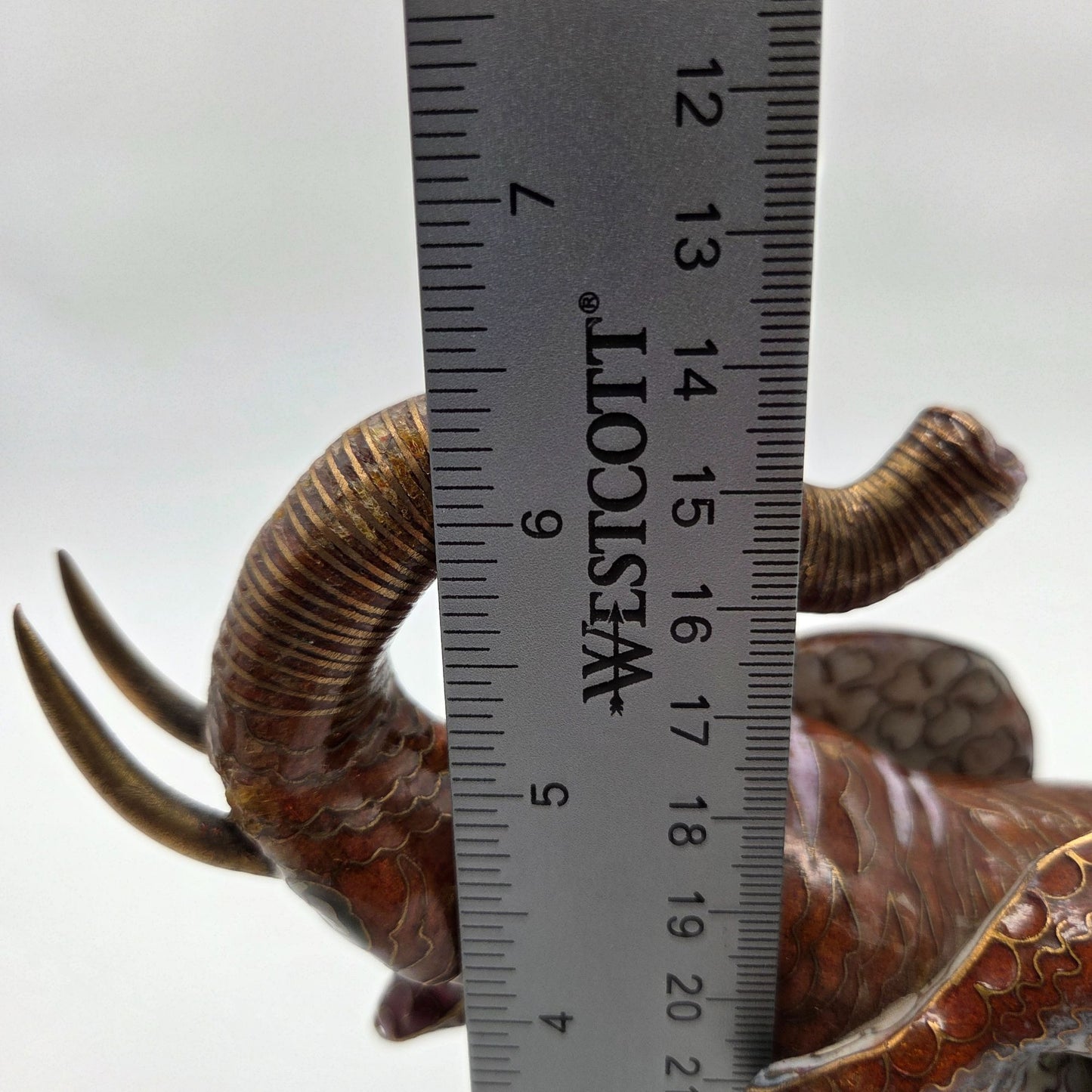 Vintage Cloisonne Elephant Figurine Trunk Up