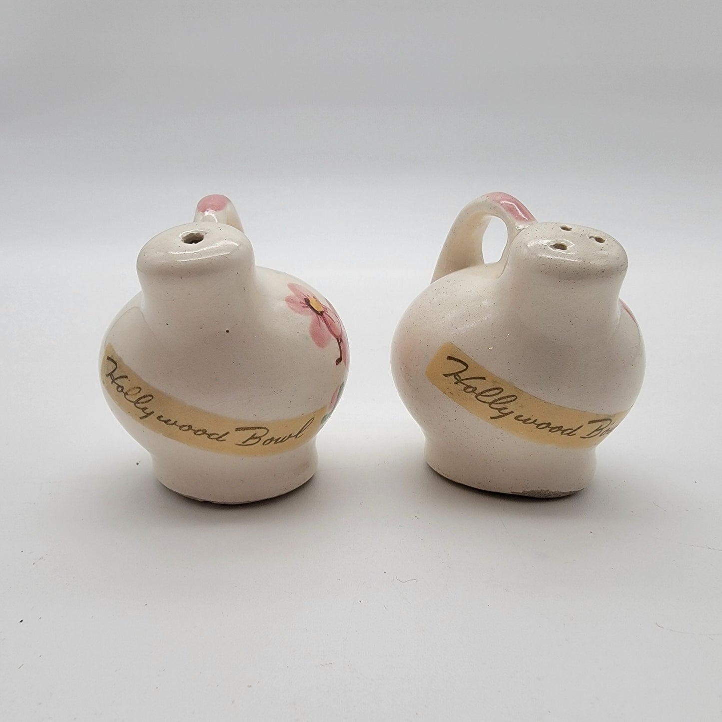 Vintage Hollywood Bowl Cherry Blossom Miniature Pitcher Salt & Pepper Shakers