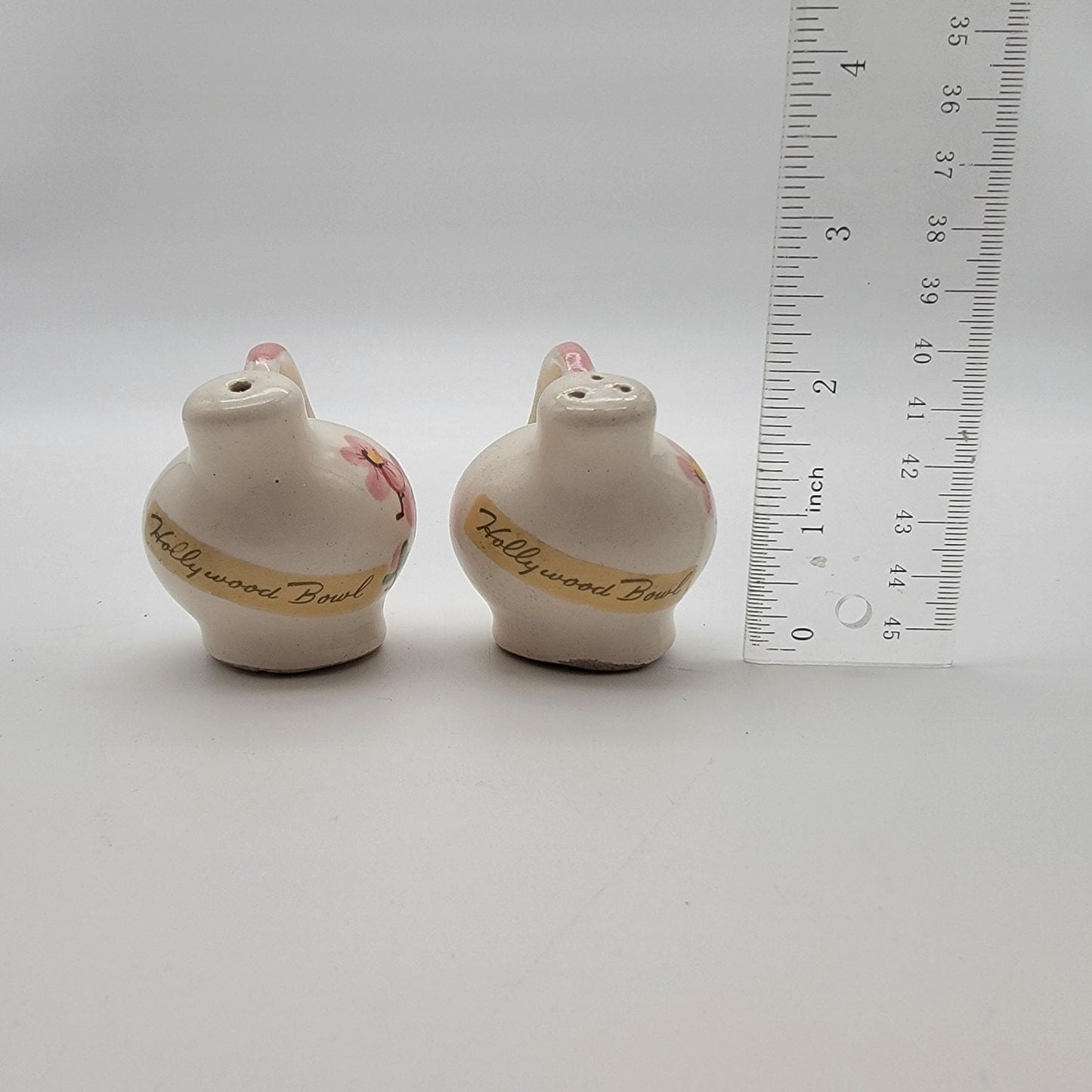 Vintage Hollywood Bowl Cherry Blossom Miniature Pitcher Salt & Pepper Shakers