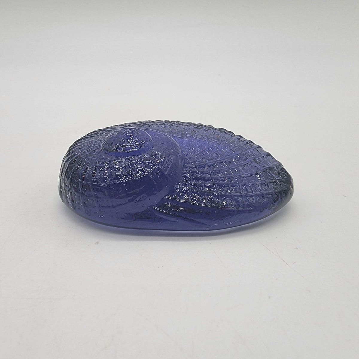 Vintage Cobalt Blue Art Glass Snail Shell Paperweight 3"