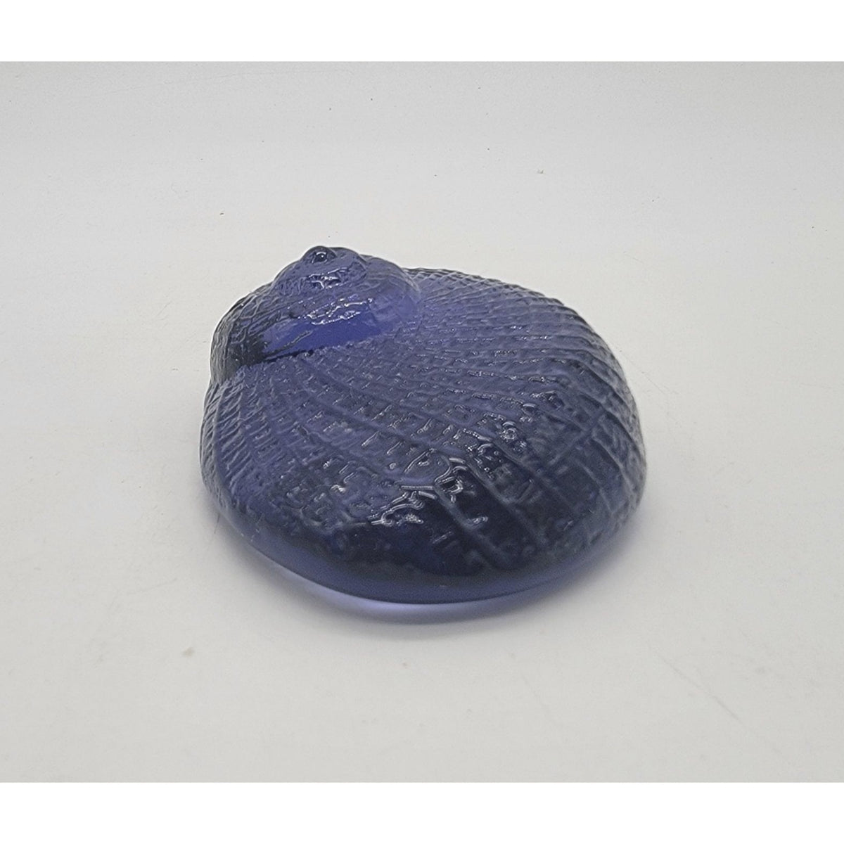 Vintage Cobalt Blue Art Glass Snail Shell Paperweight 3"