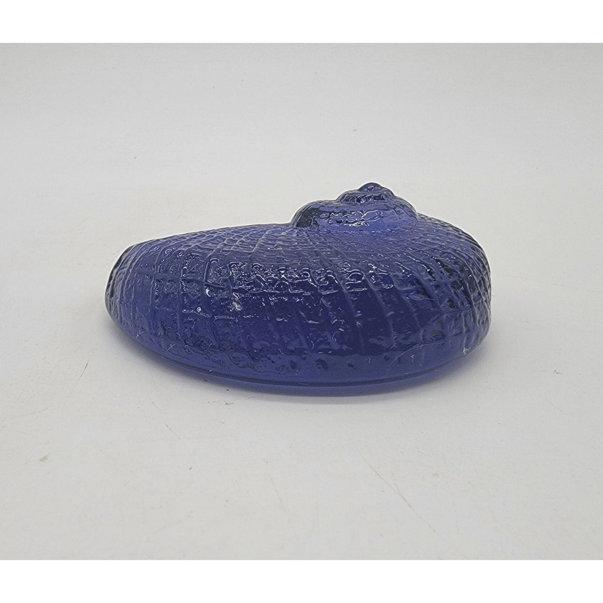 Vintage Cobalt Blue Art Glass Snail Shell Paperweight 3"
