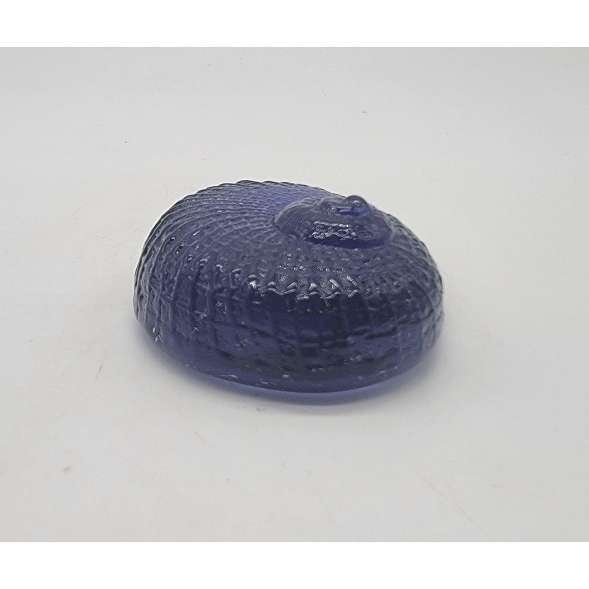 Vintage Cobalt Blue Art Glass Snail Shell Paperweight 3"