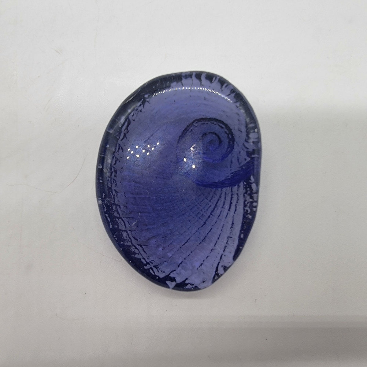 Vintage Cobalt Blue Art Glass Snail Shell Paperweight 3"