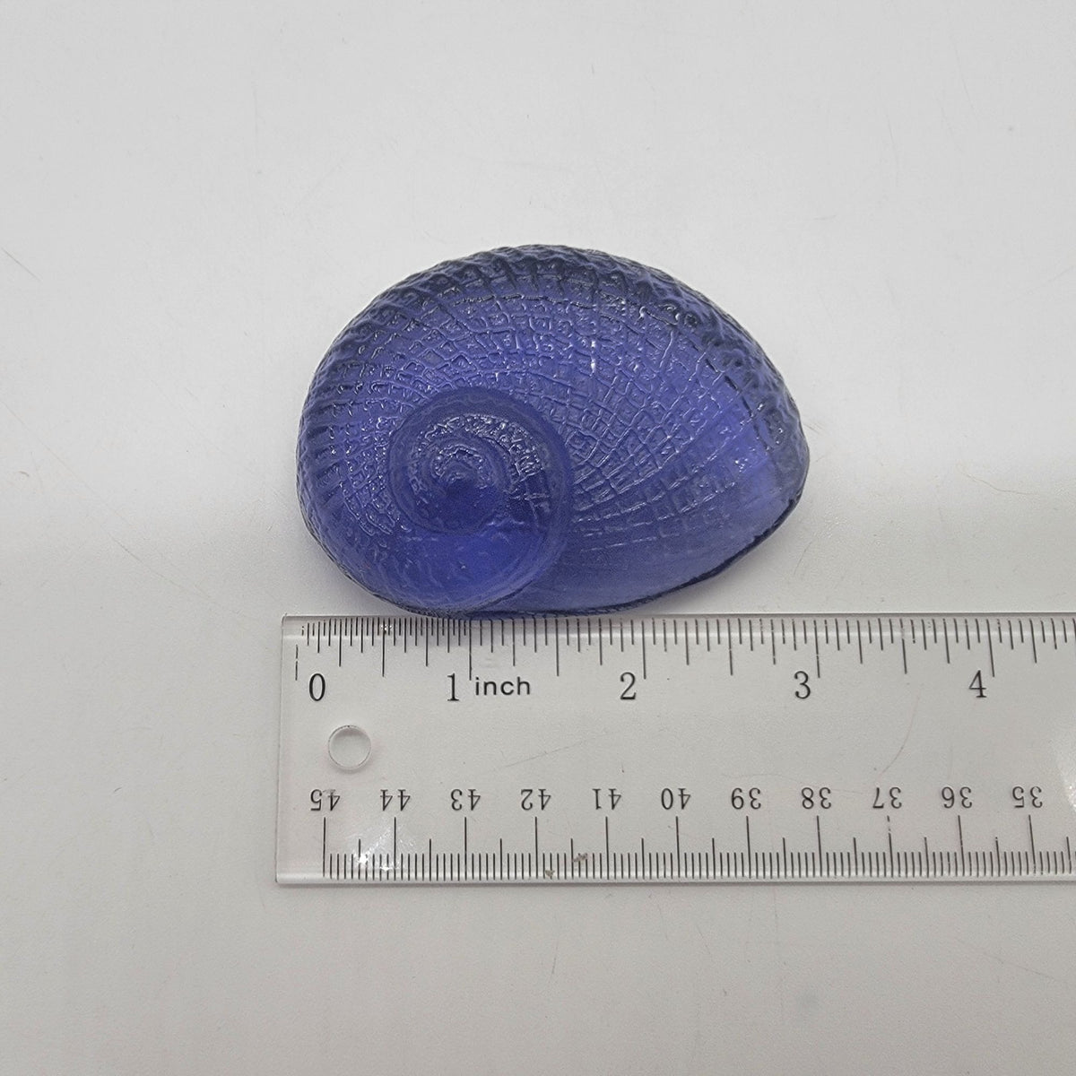 Vintage Cobalt Blue Art Glass Snail Shell Paperweight 3"