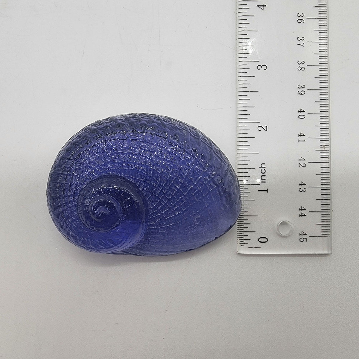Vintage Cobalt Blue Art Glass Snail Shell Paperweight 3"