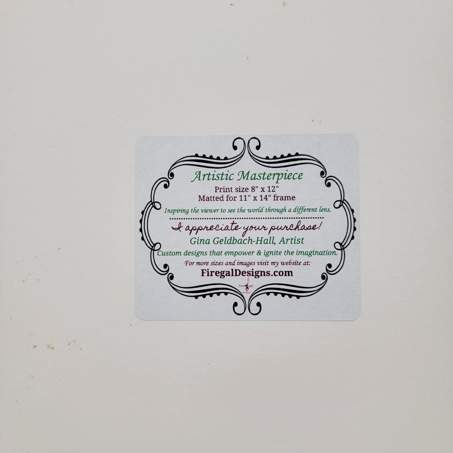 2018 "I Am King" By Gina Geldbach-Hall Matted Art Print 8"x12"  COA