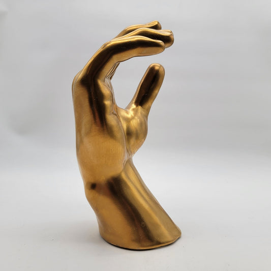 Large Gold Hand Sculpture Modern Art Decor