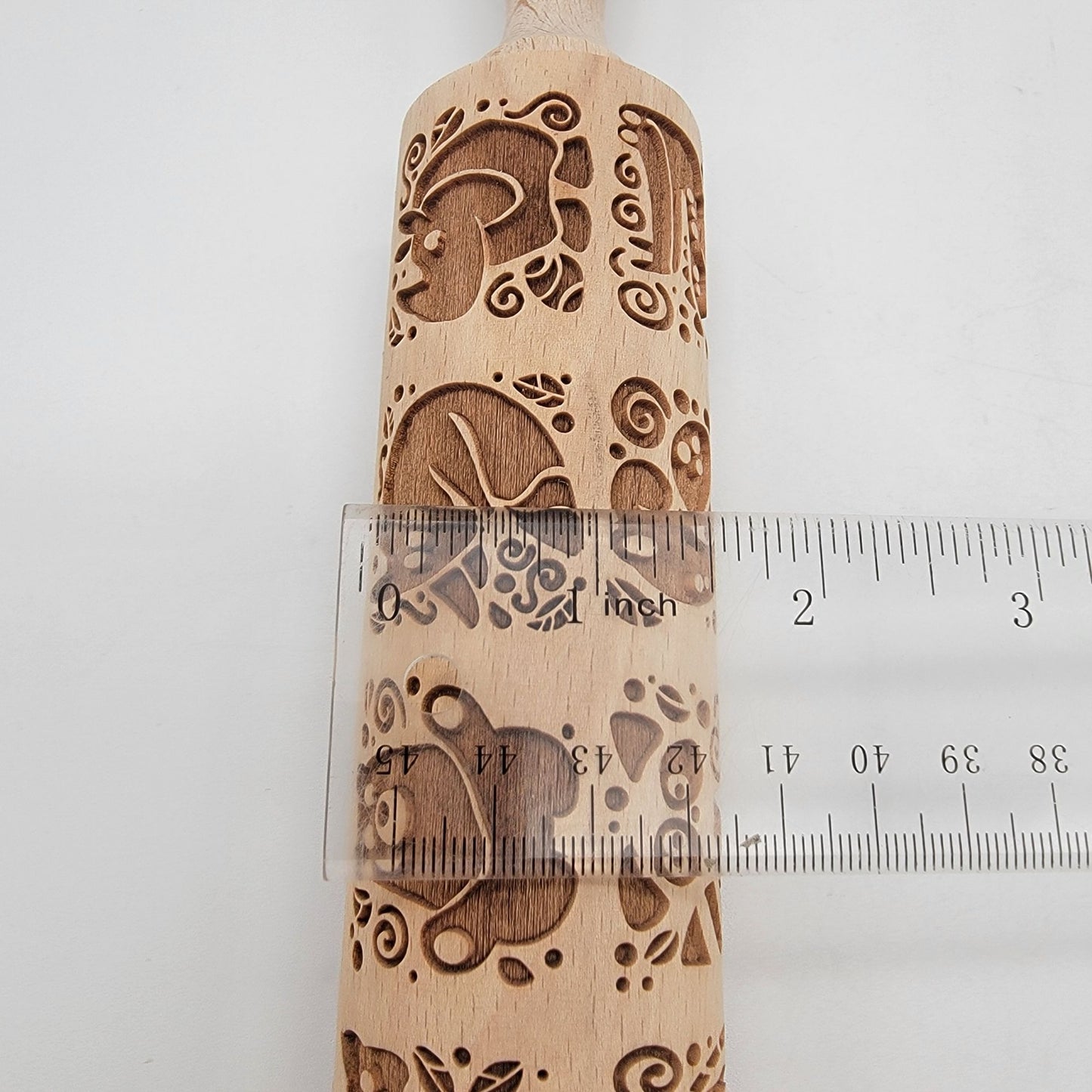 Springerle Wooden Rolling Pin With Animals