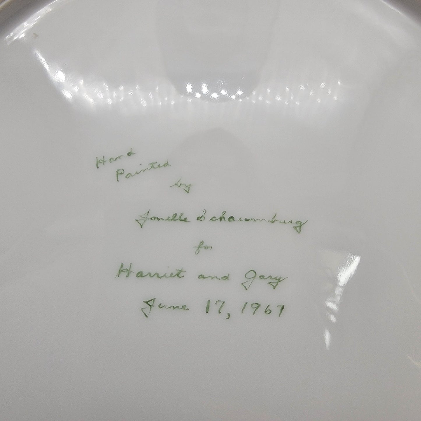 Vintage Hand Painted Porcelain Square Plate