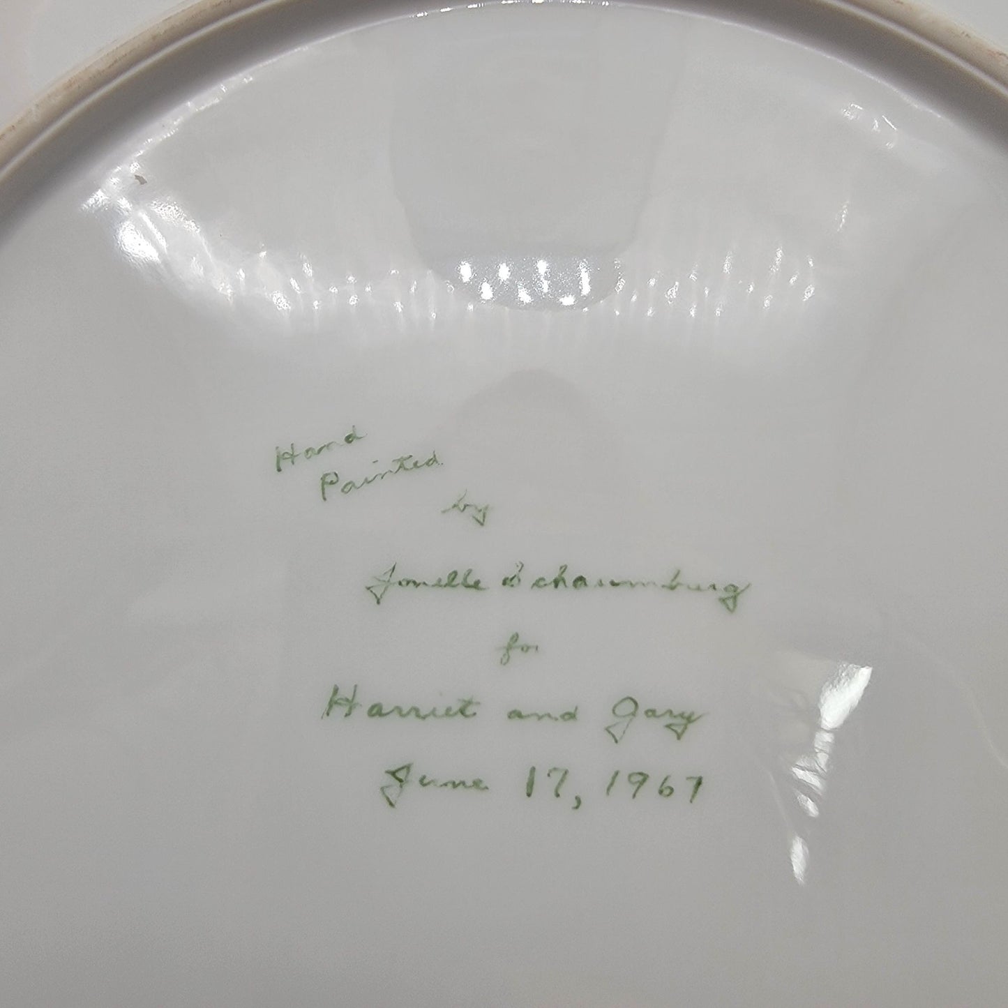 Vintage Hand Painted Porcelain Square Plate