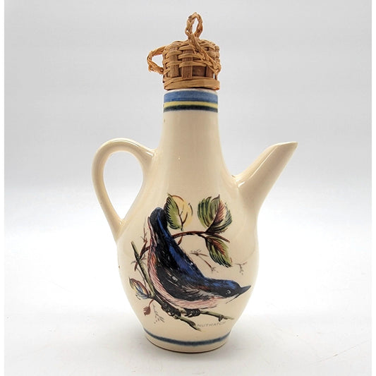 Vintage 1970's Brixham Pottery Nuthatch Bird Oil Vinegar Jug Cruet