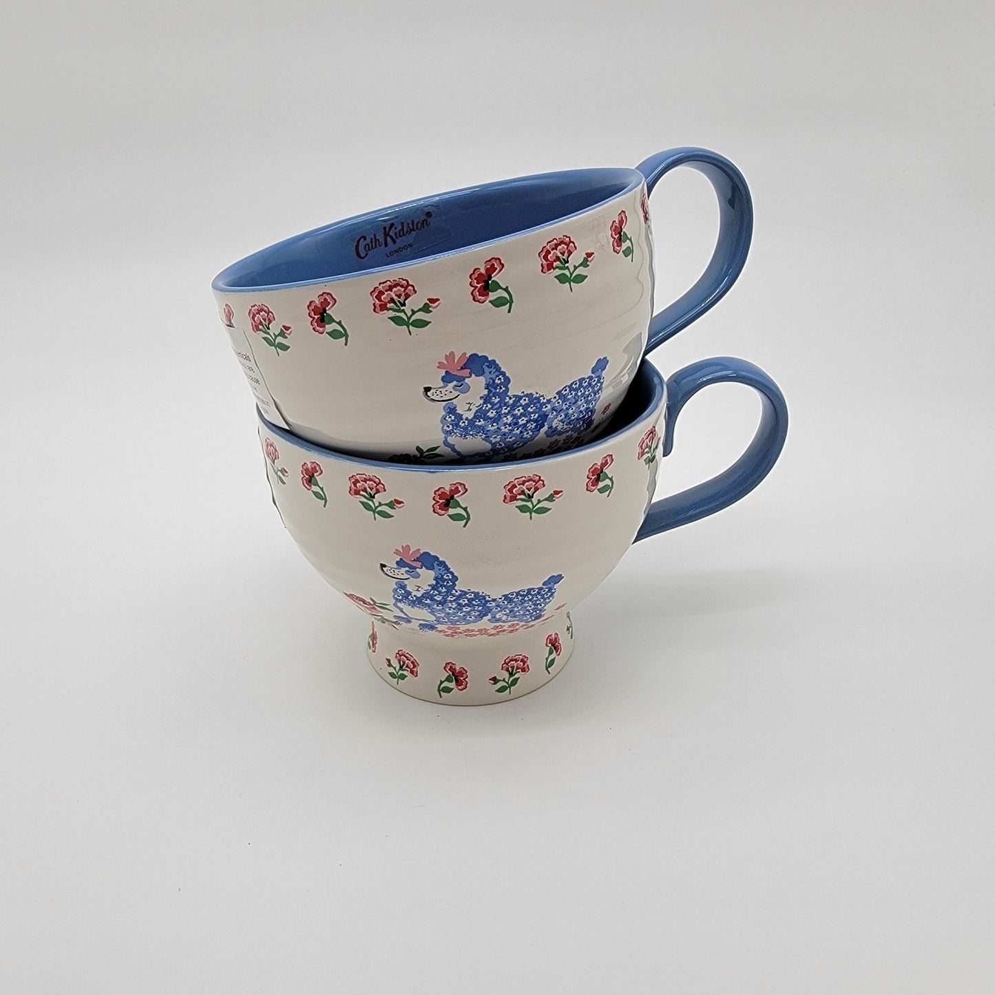 Cath Kidston Hug Mugs With Poodle Design Set Of 2 NEW