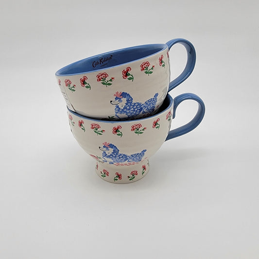 Cath Kidston Hug Mugs With Poodle Design Set Of 2 NEW