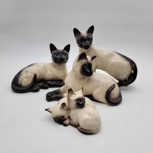 Beswick Siamese Cat Figurines Set of 4 (2 as found)