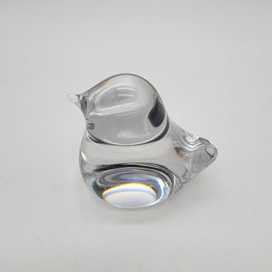 Daum France Crystal Glass Bird Paperweight 1980's