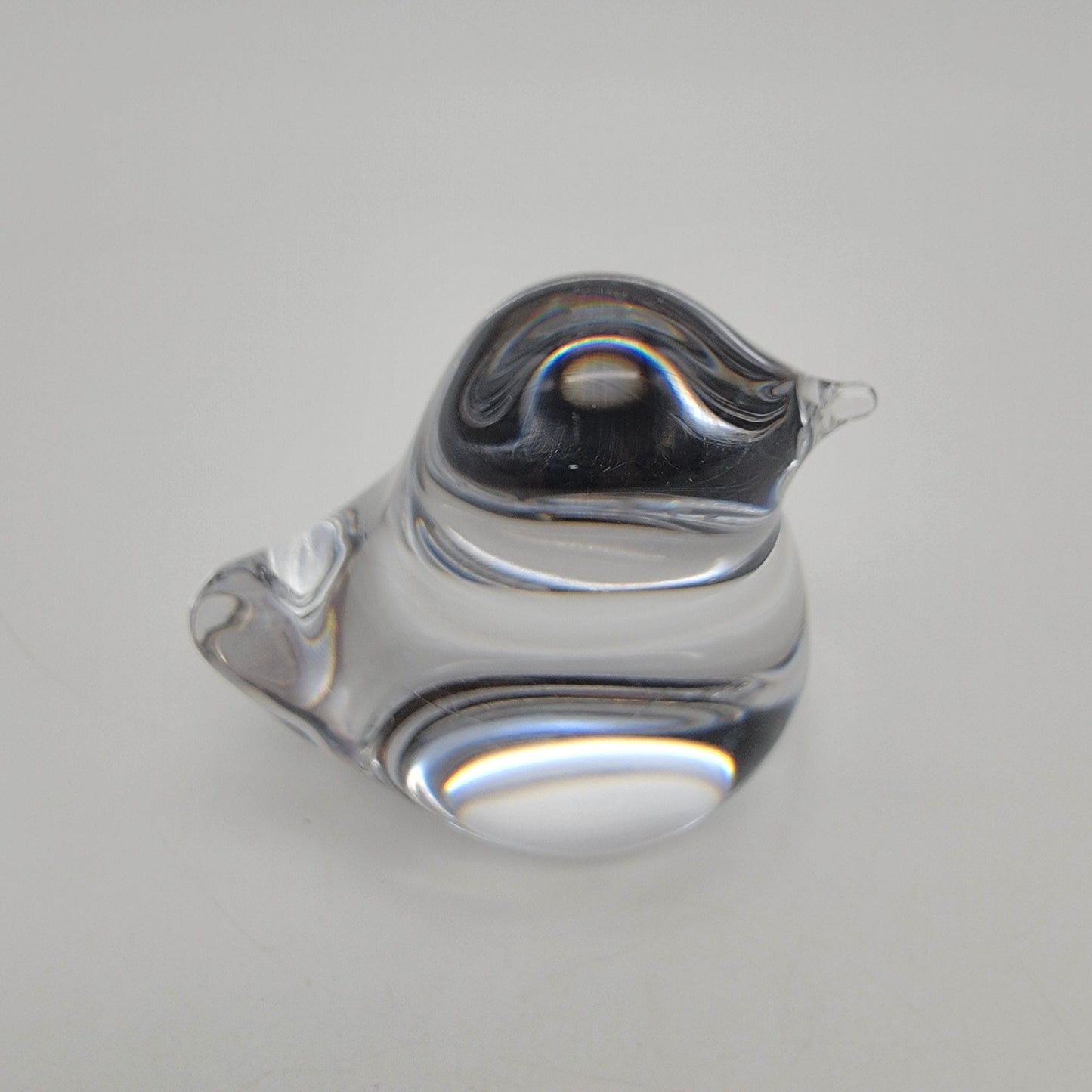 Daum France Crystal Glass Bird Paperweight 1980's