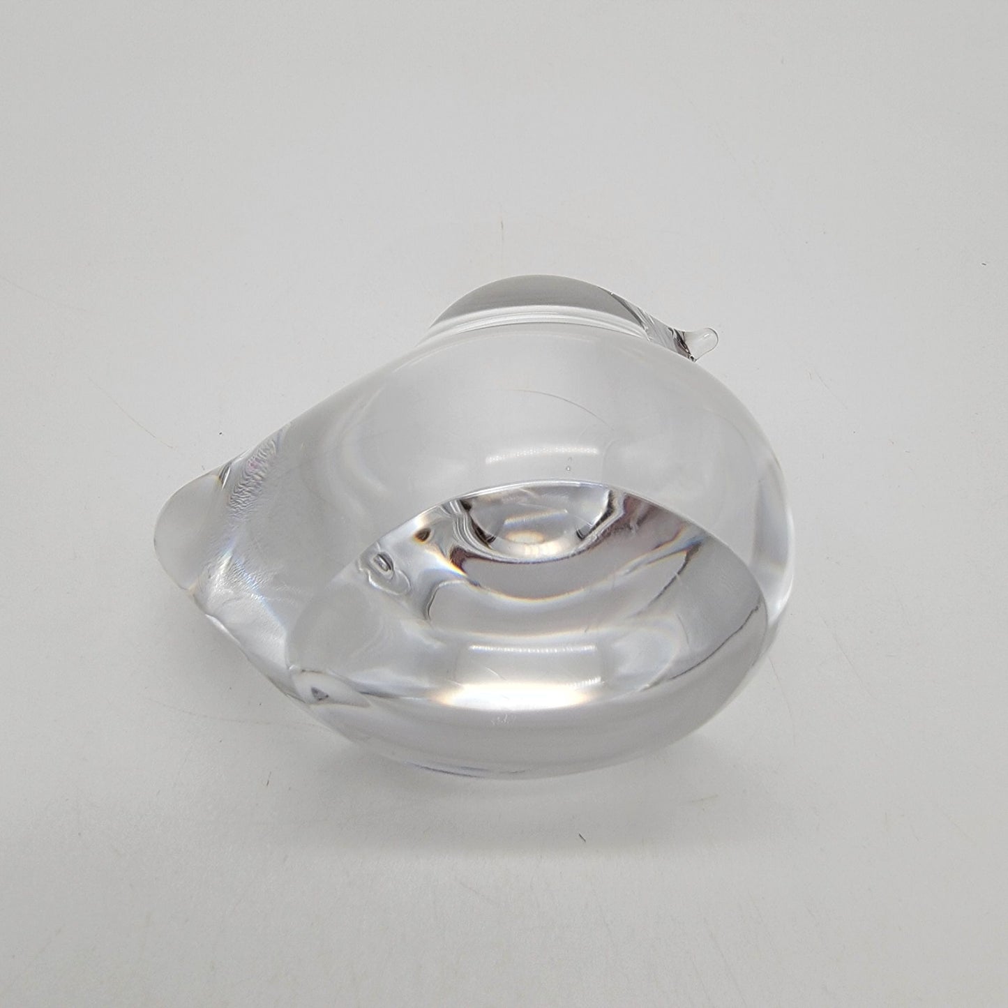 Daum France Crystal Glass Bird Paperweight 1980's