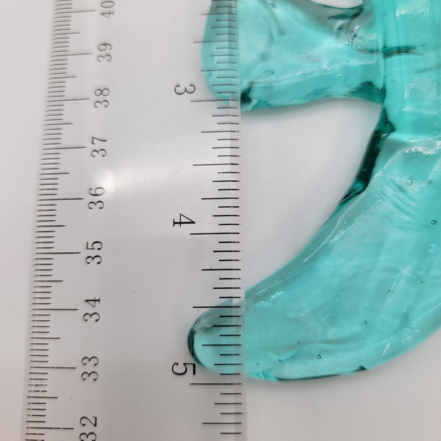 Set Of 3 Vintage Recycled Glass Teal Blue Angel Fish Sculptures