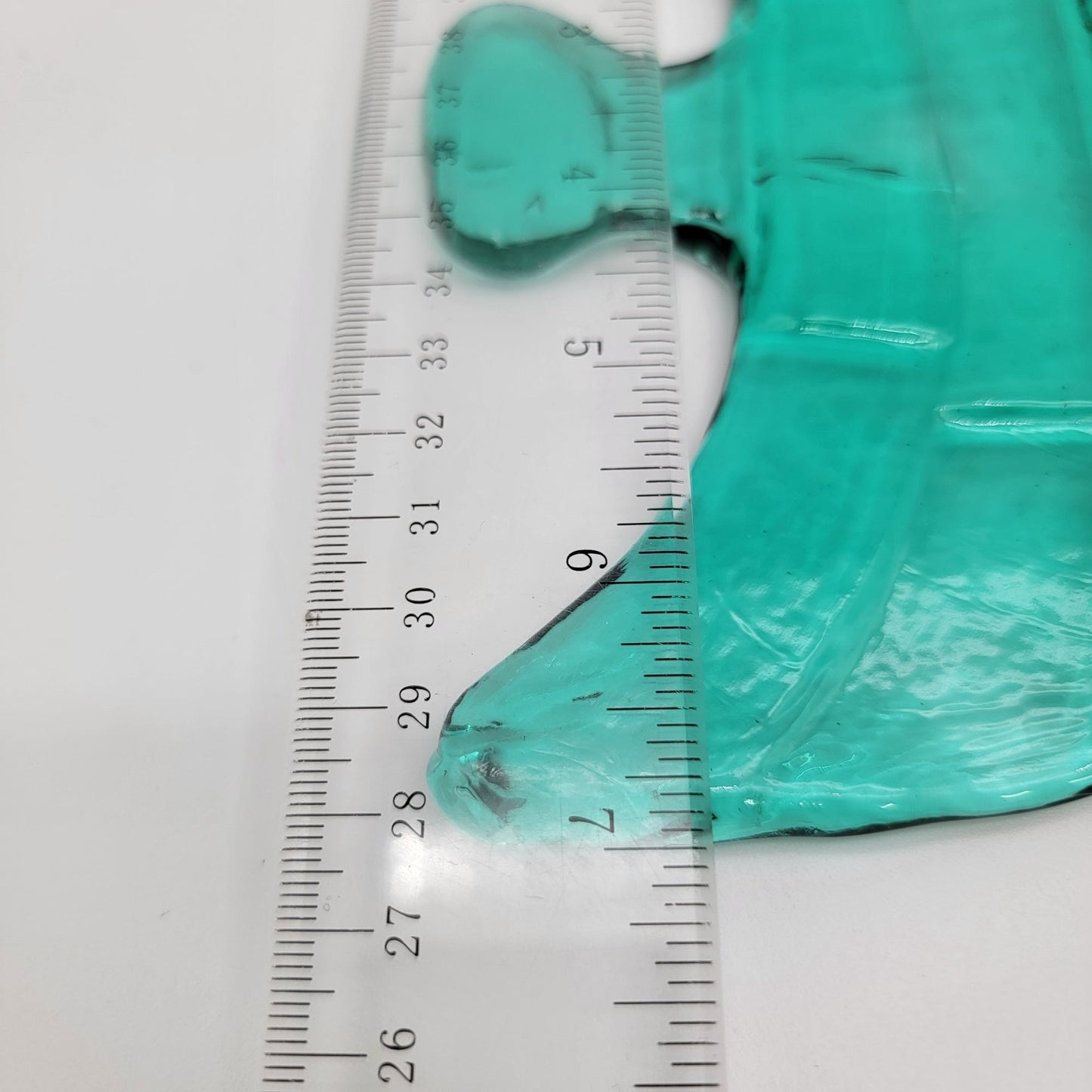 Set Of 3 Vintage Recycled Glass Teal Blue Angel Fish Sculptures