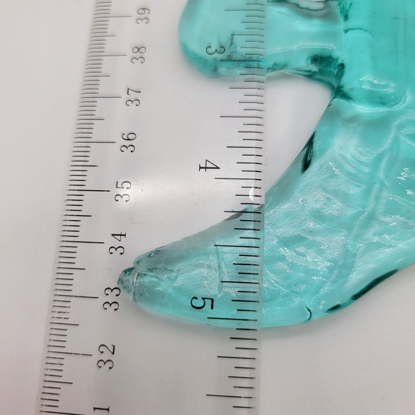 Set Of 3 Vintage Recycled Glass Teal Blue Angel Fish Sculptures