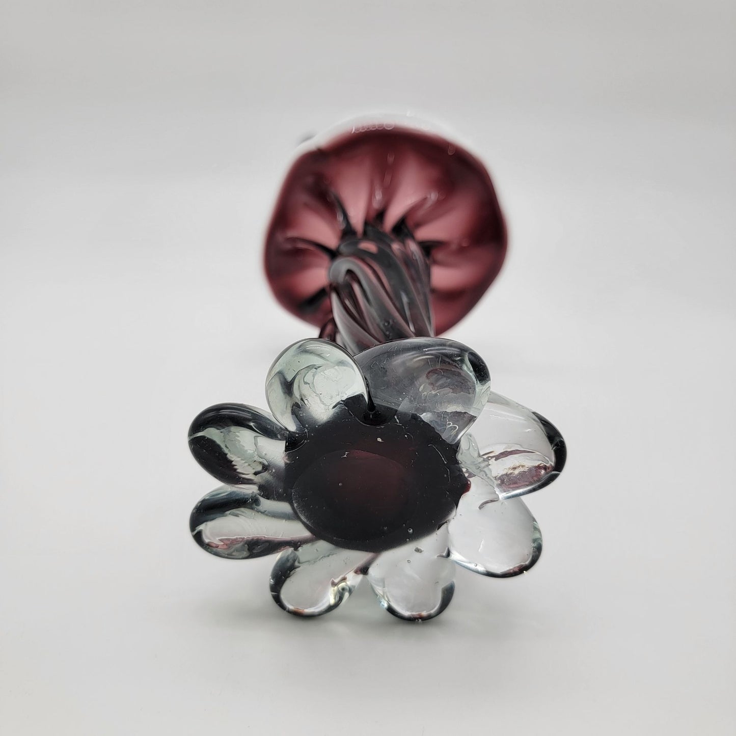 Vintage Cavalier Art Glass Twisted Dark Amethyst Purple Vase