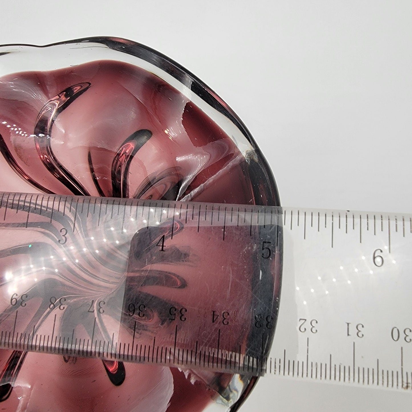 Vintage Cavalier Art Glass Twisted Dark Amethyst Purple Vase