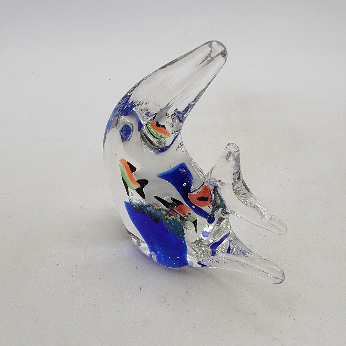 Vintage Art Glass Angel Fish Paperweight