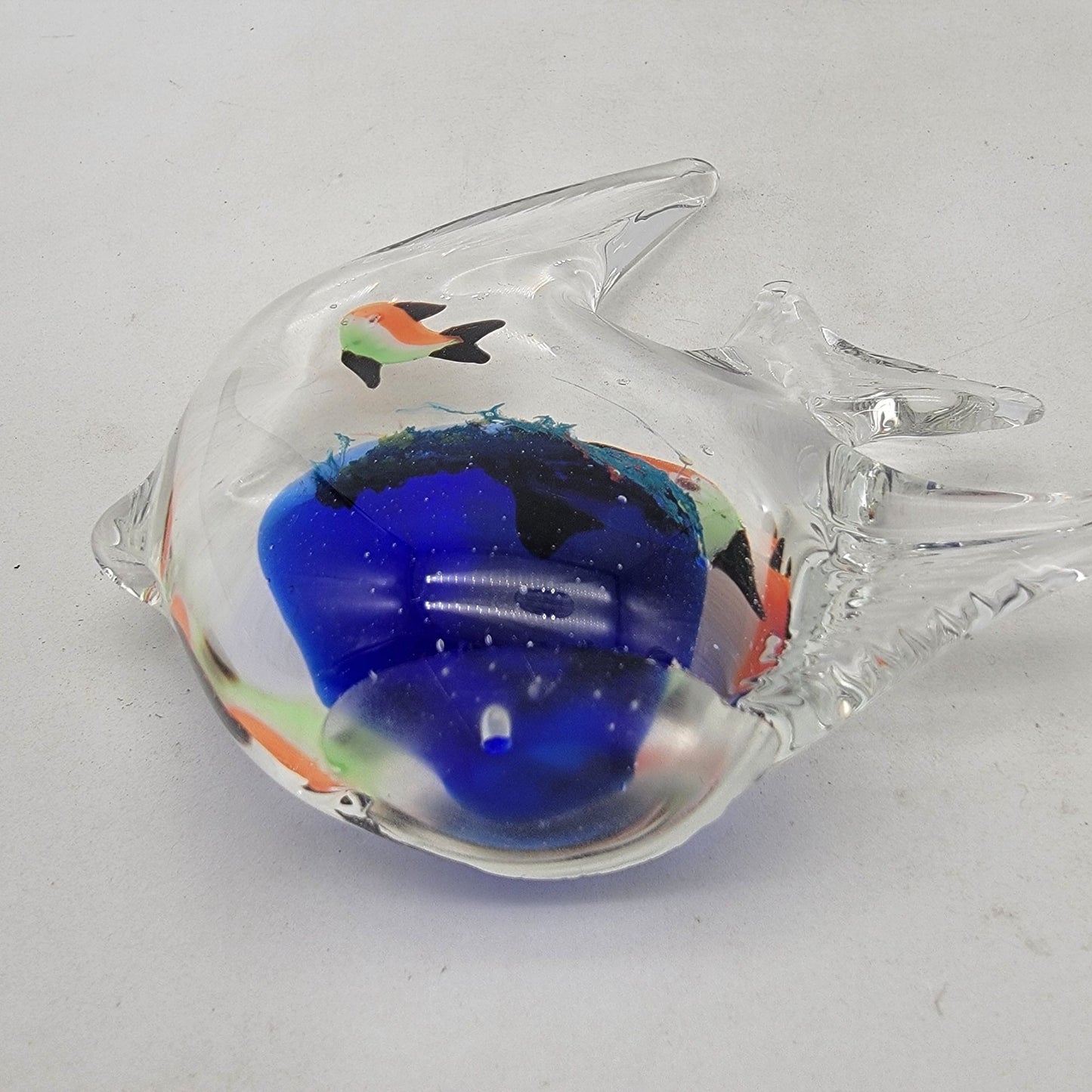 Vintage Art Glass Angel Fish Paperweight