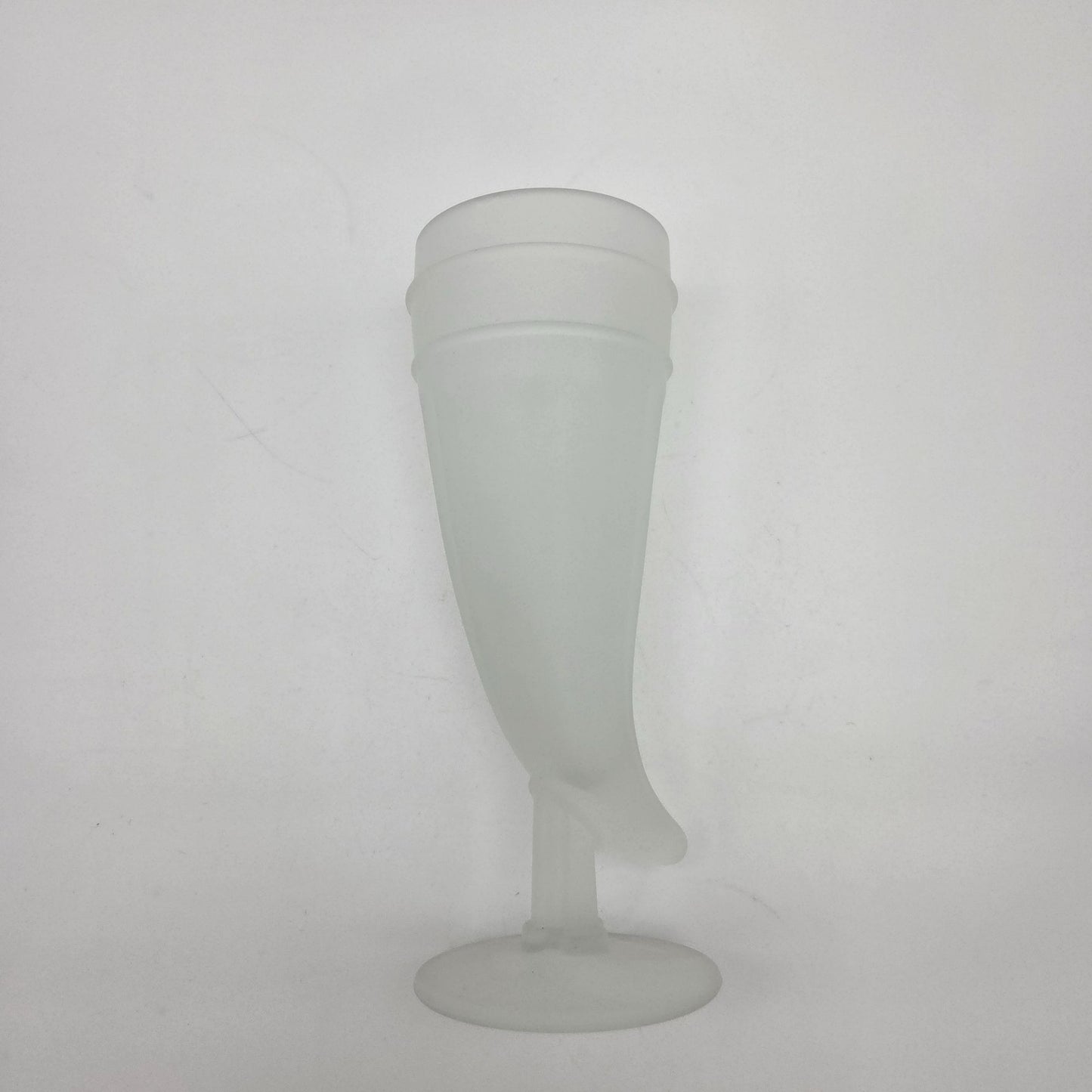 Set of 6 Vintage Indiana Tiara Frosted Glass Powder Horn Pilsner Beer Glasses