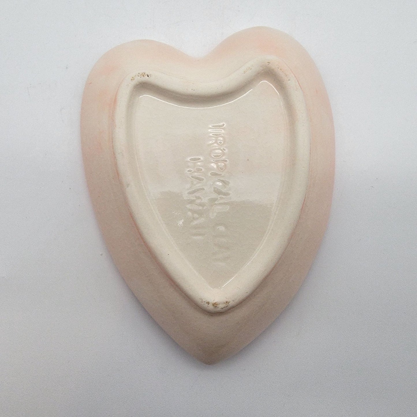 Tropical Clay Hawaiian Pottery Anthurium Flower Trinket Dish