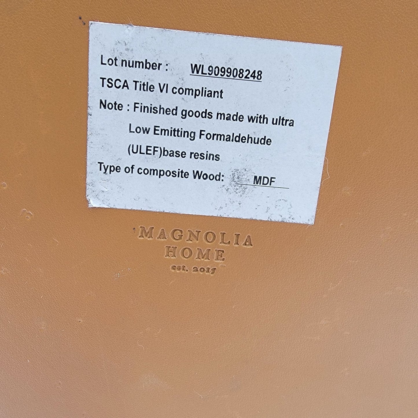 Magnolia Home Faux Leather Straps & Wood Basket