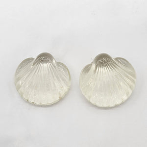 Vintage Clear Glass Seashells Set Of 2