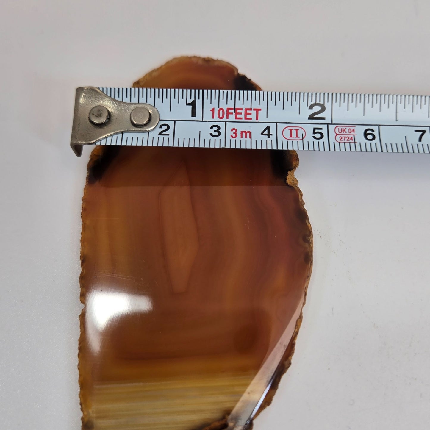 Natural Raw Edge Golden Laguna Banded Agate Slice