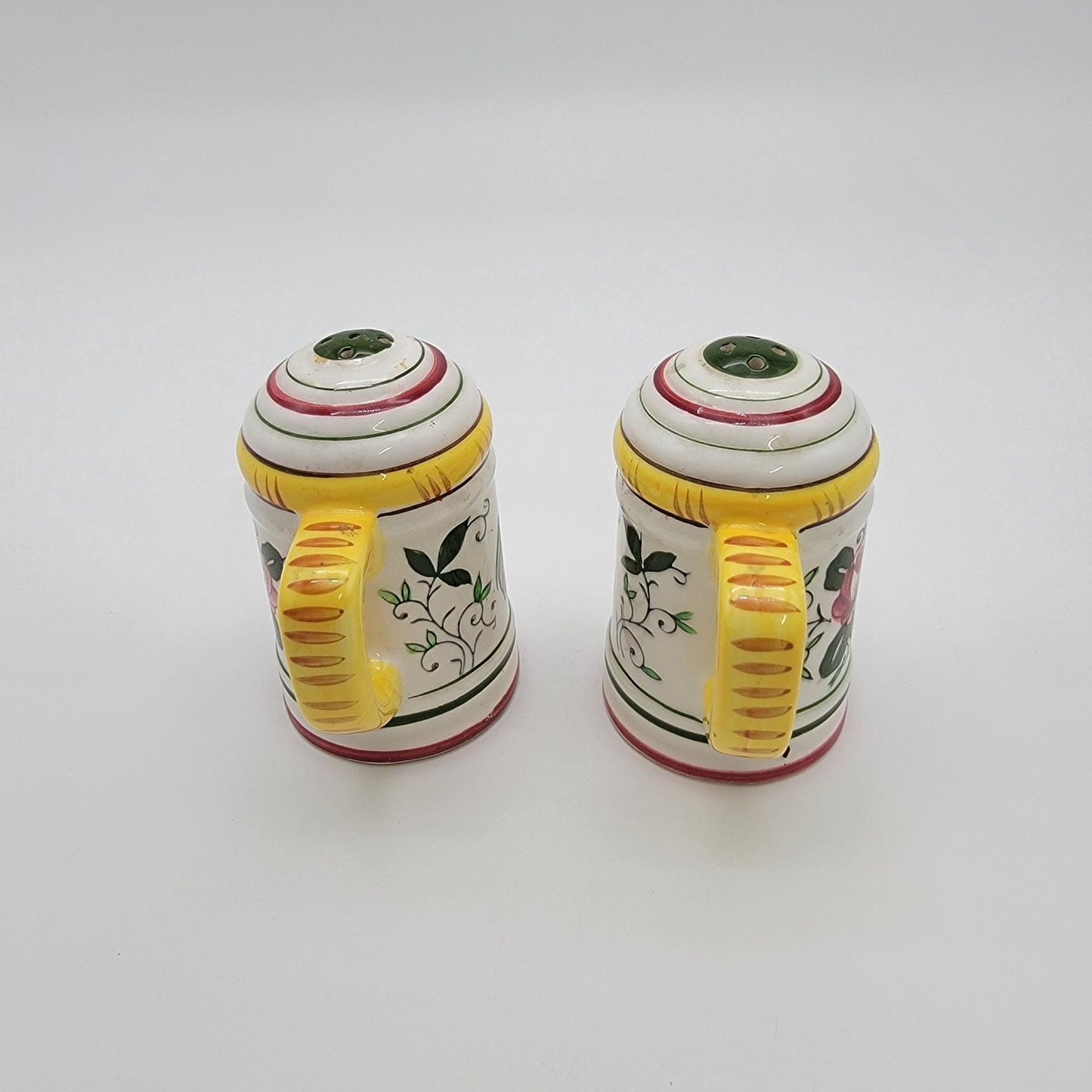 Ucagco PY Vintage Provincial Rooster & Roses Milk Pitcher & Salt And Pepper Shaker Set