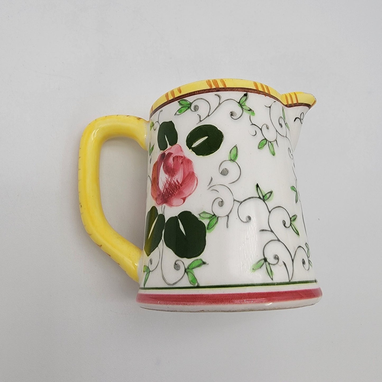 Ucagco PY Vintage Provincial Rooster & Roses Milk Pitcher & Salt And Pepper Shaker Set